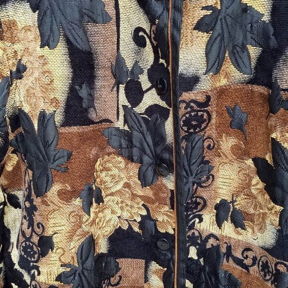Coldwater Creek Gold Black Tapestry Jacket size XL - Picture 10 of 12